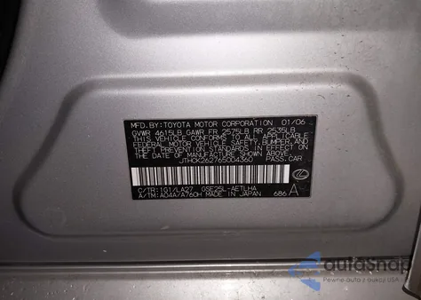 2006 Lexus Is 250 из США, поврежденный, VIN JTHCK262765004360